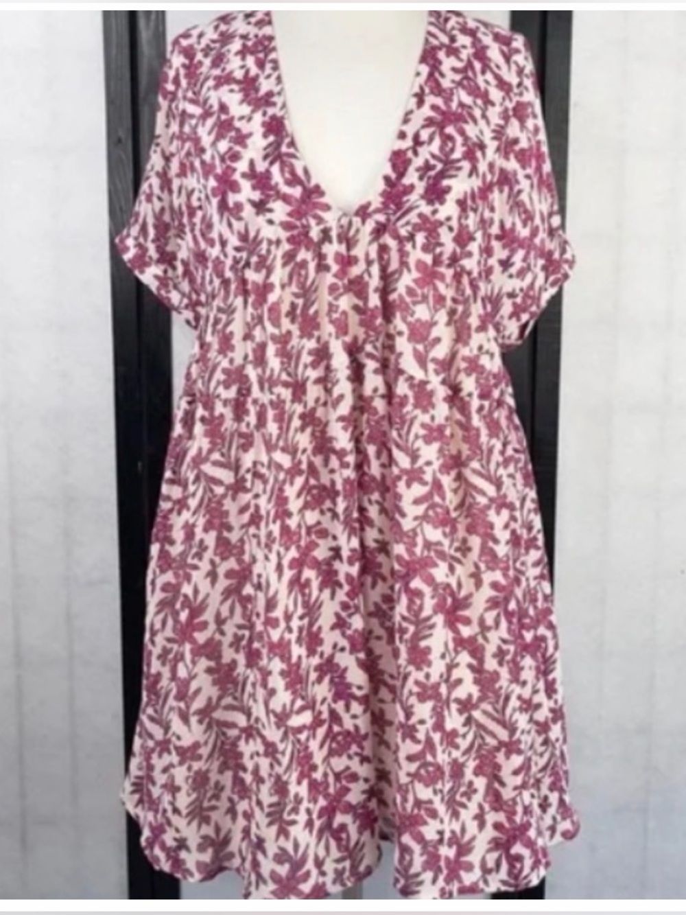 Free People Tunic with Pink Floral Print